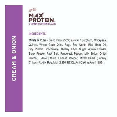 RiteBite Max Protein Chips - Cream & Onion (Pack of 3) - Nutritional Bars