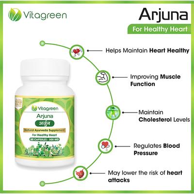 VitaGreen Arjuna Capsules 60's - Herbal Dietary Supplement