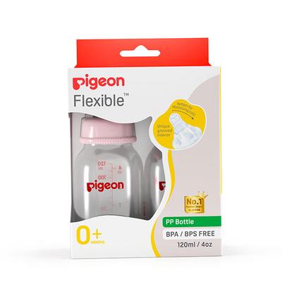 Pigeon Flexible 0+ Months PP Feeding Bottle (Pack of 2 x 120 ml) 120 ml - Feeding & Nursing
