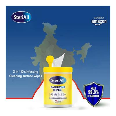 SteriAll Sanitizing Wipes (Pack of 2 x 50's) - Hand Sanitizer
