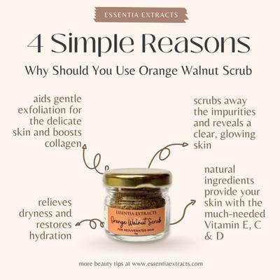 Essentia Extracts Face & Body Exfoliating Scrub - Orange Walnut (Pack of 2 x 15 gm) 1's - Scrubs & Exfoliants