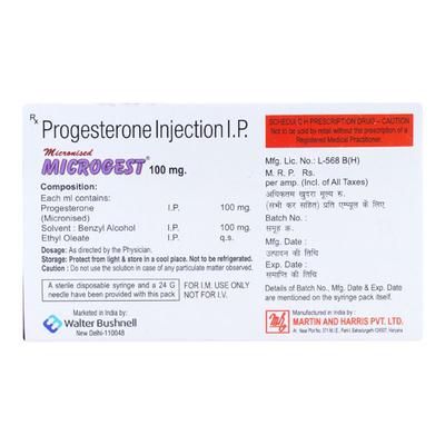 Microgest 100mg Injection 1ml - Hormonal Therapy-Oes