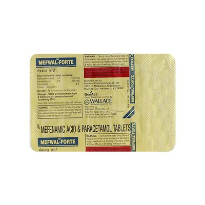 Mefwal Forte Tablet 10'S - Pain relief-Nsa