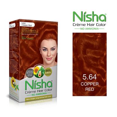 Nisha Creme Hair Color - 5.64 Copper Red 60 gm - Crème