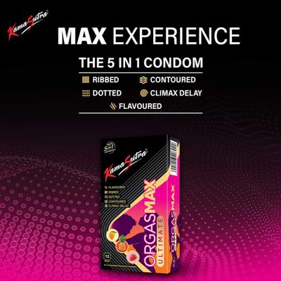 Kamasutra Orgas Max 5-in-1 Condoms 6's - Plain/Flavoured Condoms