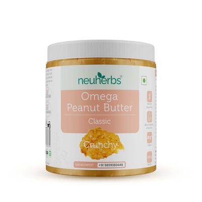 Neuherbs Classic Omega Peanut Butter - Crunchy 400 gm - Nutritional Bars