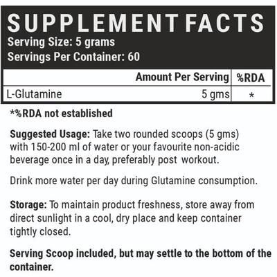 INLIFE Micronized L Glutamine Powder 300 gm - Amino Acids