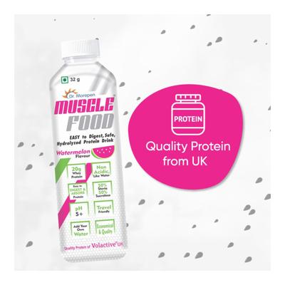 Dr. Morepen Muscle Food Protein Drink - Watermelon 32 gm - Protein Drink