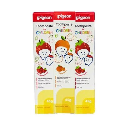 Pigeon Children Toothpaste Combo (Strawberry 2's + Orange 1's) 45 gm - Baby Oral Care