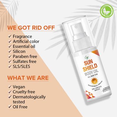 CGG Cosmetics Sun Shield Body Oil SPF 45 For All Skin Type 50 ml - Massage Oils
