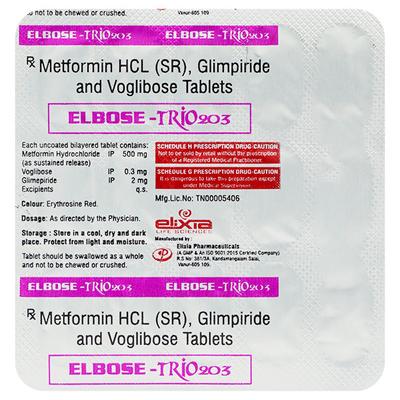 ELBOSE TRIO 203 Tablet 15's - Diabetes-Ant