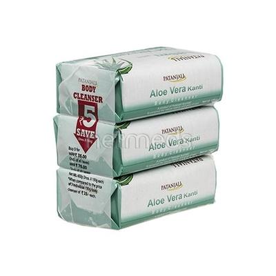 Patanjali Body Cleanser - Aloevera Kanti (Pack of 3 x 150 gm) - Soaps