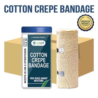 Safent Cotton Crepe Bandage (15 cm X 4.5 m) - Bandages & Dressings