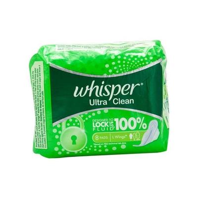 Whisper Ultra Clean Wings (L) 8's - Sanitary Napkins