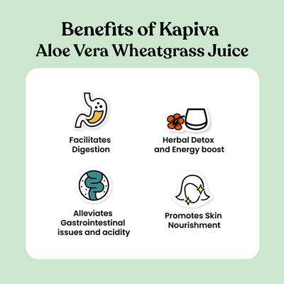 Kapiva Aloe + Wheatgrass Juice 1 ltr - Ayurvedic Juices