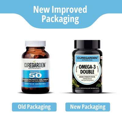 Curegarden Omega 3 50 Softgels 60's - Omega Fish Oil Fatty Acids