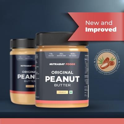 Nutrabay Foods Original Peanut Butter - Crunchy 400 gm - Weight Loss