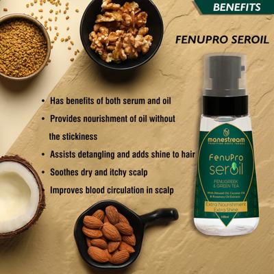 Manestream FenuPro Seroil - Fenugreek & Green Tea 100 ml - Hair Oils