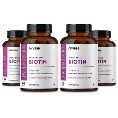 Nirvasa Plant Based Biotin Tablet (Pack of 4 x 60's) 1's - Hair & Skin