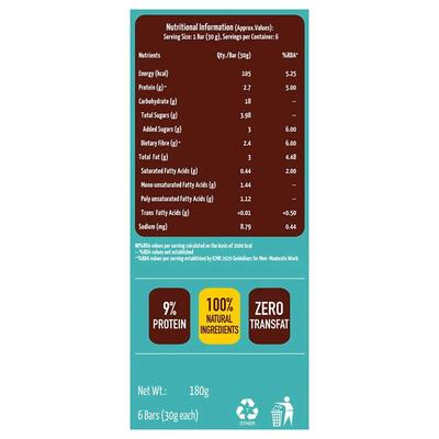 MuscleBlaze Snack Bar - Nuts & Seed (Pack of 6 x 30 gm) - Nutritional Bars