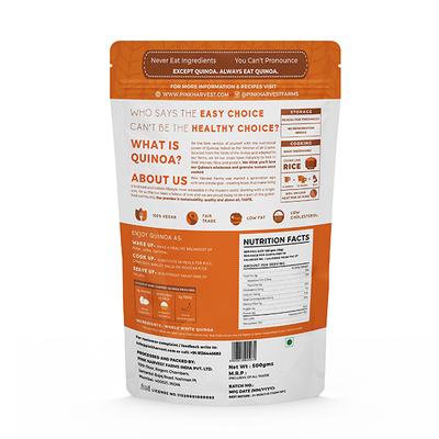 Pink Harvest Farms White Quinoa Seeds (Pack of 2 x 500 gm) - Nutritional Bars