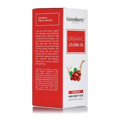 Greenberry Organics Organic Jojoba Oil 50 ml - Essential Oils