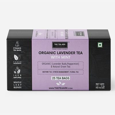 The Tea Ark Organic Tea Bags- Lavender & Peppermint Tea, with Natural Green Tea 25's - Herbal/Green Teas