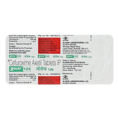 Zocef 125mg Tablet 10'S - Bacterial Infections-Cep