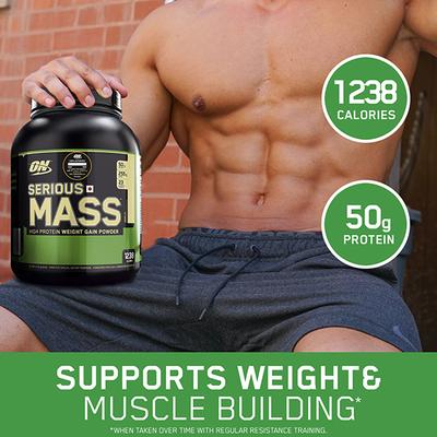 Optimum Nutrition (ON) Serious Mass Powder - Vanilla Flavour 3 lb - Workout Essentials