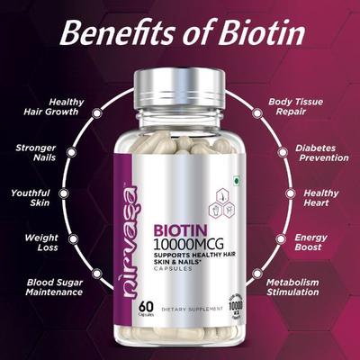 Nirvasa Biotin 10000mcg Capsule 60's - Hair & Skin