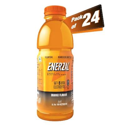 Enerzal Energy and Electrolyte Drink - Orange Pack of 24 x 500 ml - Energy Drinks