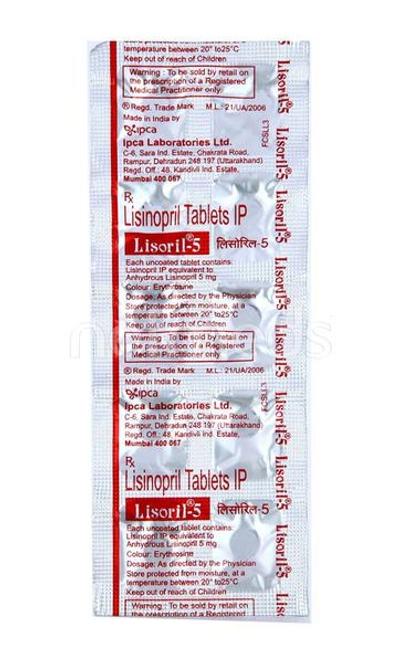 Lisoril 5mg Tablet 10'S - Hypertension-ACE
