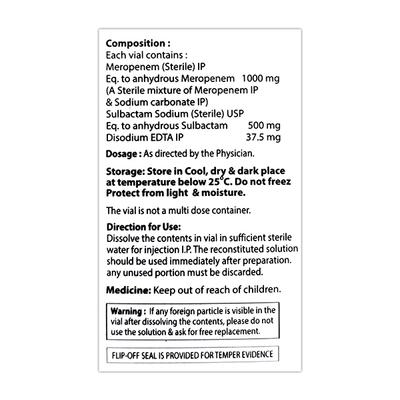 MEROCARE SE Injection 1's - Bacterial Infections-OBL