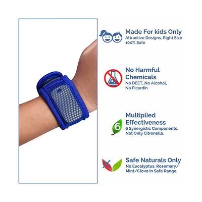 Baby Safety Inc Blue Mosquito Repellent Band (2 Refills + 6 Patches) - Mosquito Repellent