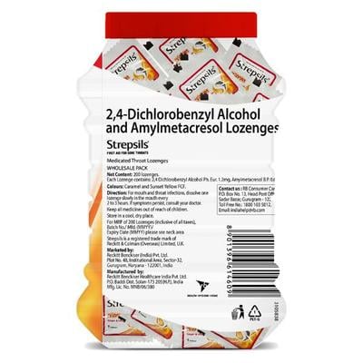 Strepsils Sore Throat Lozenges - Ginger & Lemon 200's - Sore Throat Lozenges
