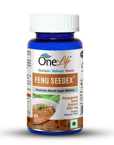Onelife Fenu Seedex (Promotes Blood Sugar Balance) 500 mg Vegetarian Capsule 60's - Vital Health