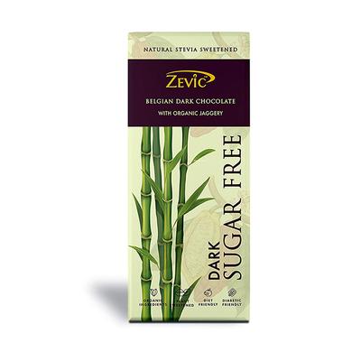 Zevic Dark Sugar Free Belgian Chocolate - Organic Jaggery 40 gm - Nutritional Bars