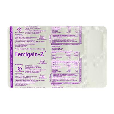 FERRIGAIN Z Tablet 10's - Iron Supplement/Anaemia-Vma