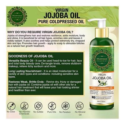 Morpheme Remedies Pure Virgin Jojoba Oil (ColdPressed) 120 ml - Hair Oils