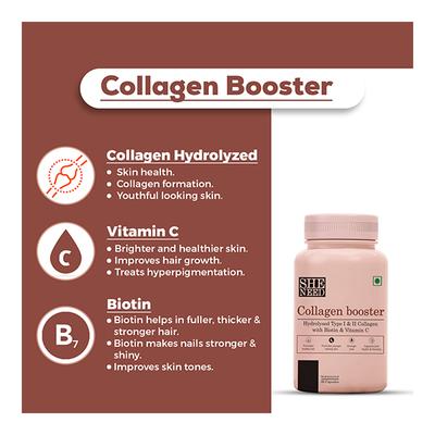 SheNeed Collagen Booster Capsule (Packs of 2 x 60's) - Hair & Skin