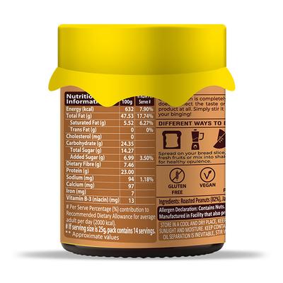 La Americana Gourmet Peanut Butter with Jaggery - Creamy 350 gm - Nutritional Bars