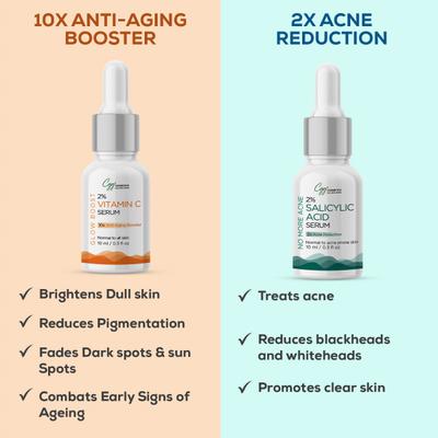 CGG Cosmetics Anti Pigmentation Combo (Vitamin C Serum 10 ml + Salicylic Acid Serum 10 ml) - Face Serum