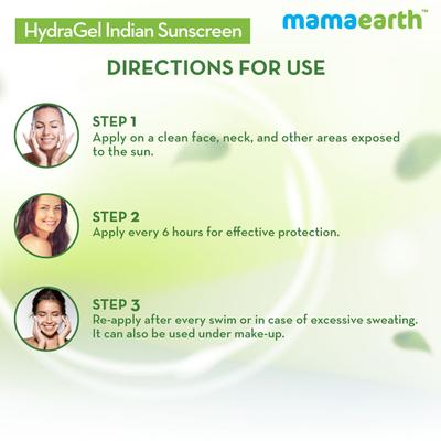 Mamaearth HydraGel Indian Sunscreen Gel - Aloe Vera & Raspberry 50 gm - Face Sunscreen