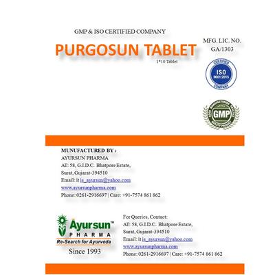 Ayursun Purgosun Tablet (Pack of 10 x 1's) - Digestive Care