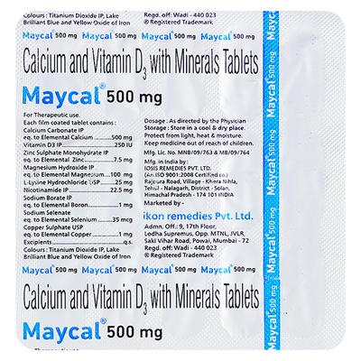 MAYCAL 500mg Tablet 15's - Supplements-Vam