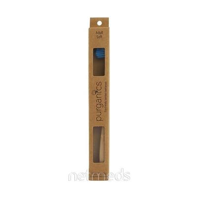 Purganics Bamboo Medium Toothbrush Adult - Blue - Toothbrushes