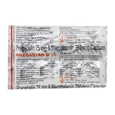 Pregastar M 75mg Capsule 10'S - Neuropathic Pain-Dru