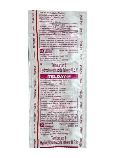 Telday H 40mg Tablet 10'S - Hypertension-Ang