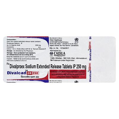 Divalcad ER 250mg Tablet 10'S - Migraine