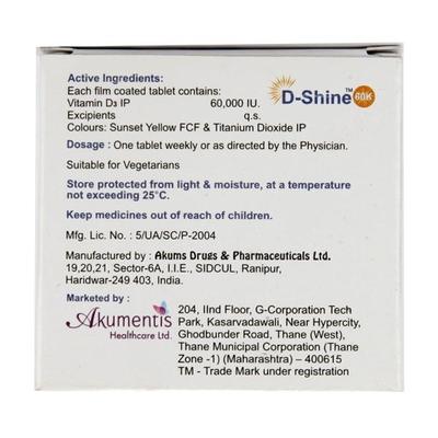 D Shine 60K Tablet 4'S - Supplements-Vit